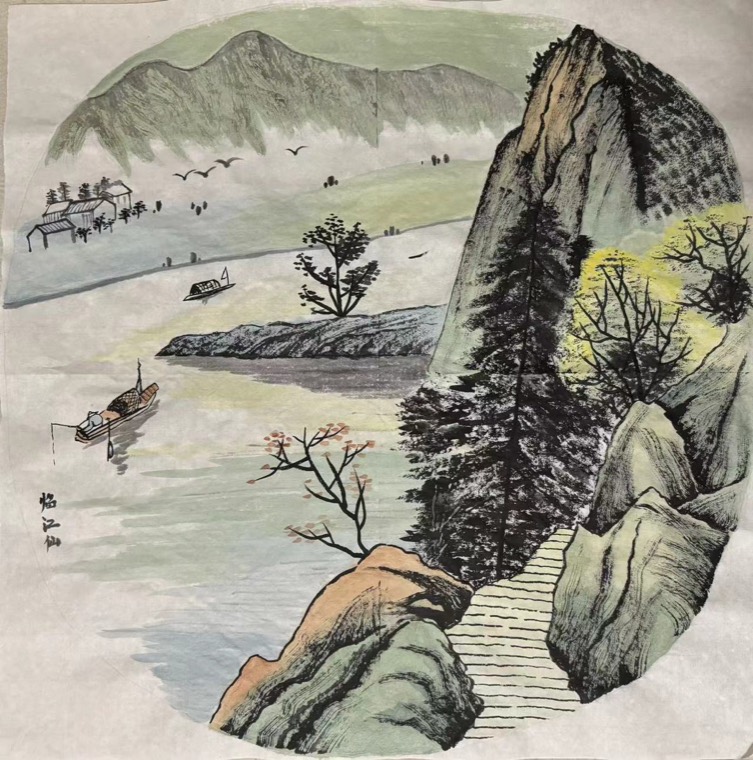 何江《临江仙山水》